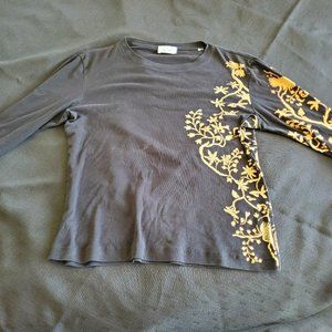 Iceberg Black/Patterned Long Sleeve Pullover Shirt